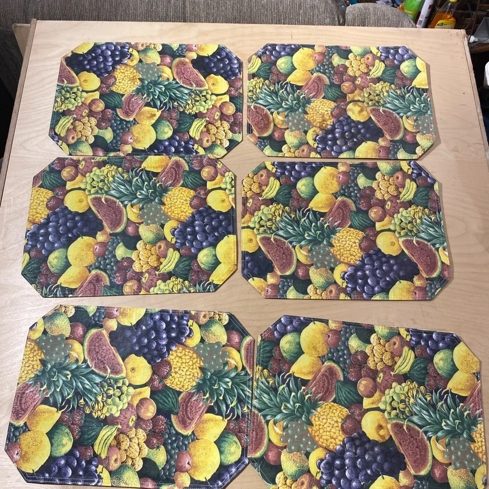 Bundle of 6 Fruit Pattern Placemats Set (NE)